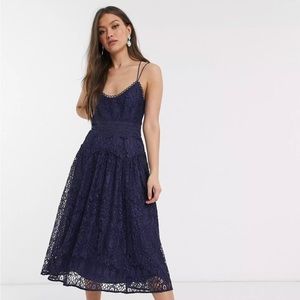 ASOS Crochet Navy Dress